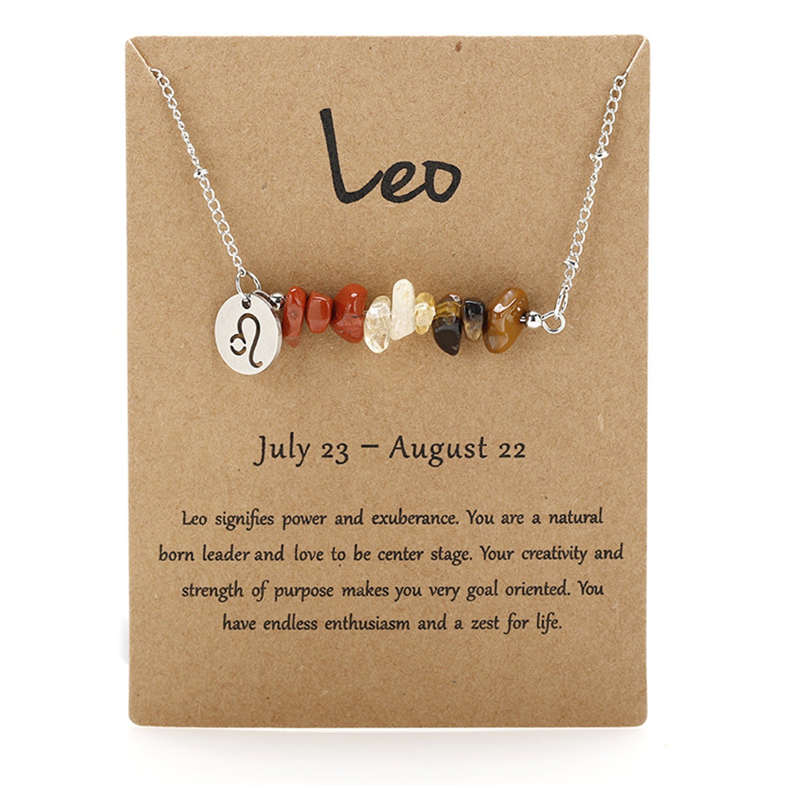thumbnail image 2 of Original Stone Necklace Original Design 12 Constellations Gravel Combination Necklace Collar Colgante Acero Inoxidable, 2 of 2